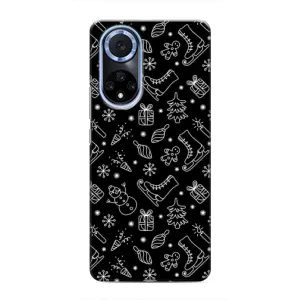 Новогодние, Праздничные Чехлы для Huawei Honor X7b - 2024 год (Новогодний фон)