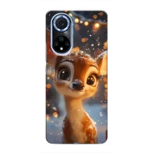 Яркий чехол для Huawei Honor X7b с Зимними Оленятами (Олененок среди гирлянд)