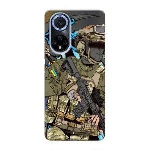 Чехлы с картинкой ЗСУ для Huawei Honor X7b (AlphaPrint) (Воин ВСУ)