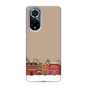 Новогодние, Праздничные Чехлы для Huawei Honor X7b - 2024 год (Зимний город)