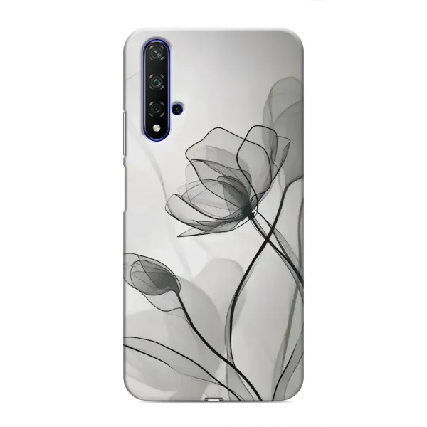 Чохол з принтом «Чорні квіти» для Huawei Nova 5T