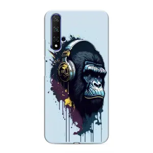 Чохол з Мавпами Huawei Nova 5T - (AlphaPrint) (Горила в навушниках)