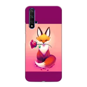 Чохли з картинкою Лисичка для Huawei Nova 5T (VPrint) (Лиса з трояндою)