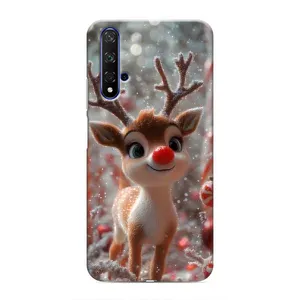 Яркий чехол для Huawei Nova 5T с Зимними Оленятами