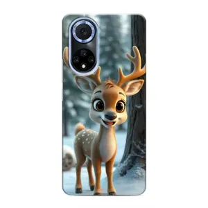 Яскравий чохол для Huawei Nova 9 SE з Зимові Оленята (Оленятко в лісі)