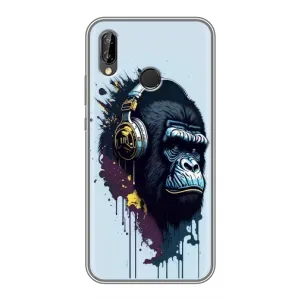 Чохол з Мавпами Huawei P Smart 2019 - (AlphaPrint) (Горила в навушниках)