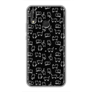 Чохол з принтом для Huawei P Smart 2019 (AlphaPrint) Модні коти (Маленькі котики)