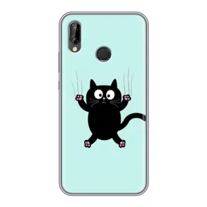 Чохол з принтом для Huawei P Smart 2019 (AlphaPrint) Модні коти (Падаючий кіт)