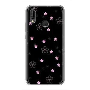 Чехол с принтом «Розовые цветы на черном» для Huawei P Smart 2019