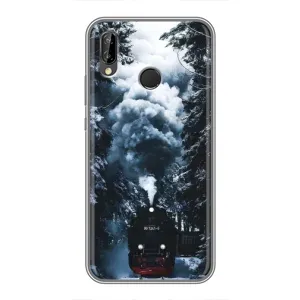 Новогодние, Праздничные Чехлы для Huawei P Smart 2019 - 2024 год (Зимний поезд)