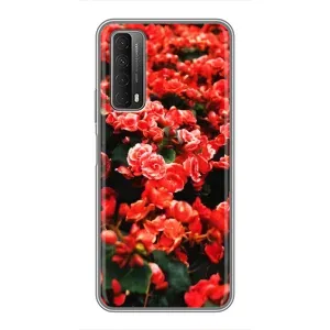 Чохли з квітами для Huawei P Smart 2021 (VPrint) (Квіти червоні)