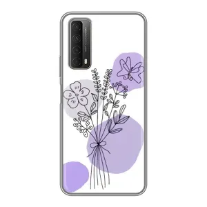 Силконовий чохол з принтом в квітах на Huawei P Smart 2021 (Букет фіолетова абстракція)