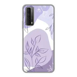 Силконовий чохол з принтом в квітах на Huawei P Smart 2021 (Фіолетове листя абстракція)