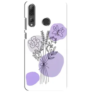 Силконовий чохол з принтом в квітах на Huawei P Smart Plus 2019 (Букет фіолетова абстракція)