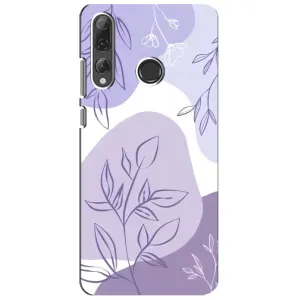 Силконовий чохол з принтом в квітах на Huawei P Smart Plus 2019 (Фіолетове листя абстракція)