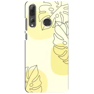 Силконовий чохол з принтом в квітах на Huawei P Smart Plus 2019 (Жовта монстера арт)
