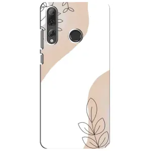 Силконовий чохол з принтом в квітах на Huawei P Smart Plus 2019 (Нюдова гілочка абстракція)