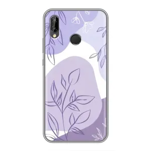 Силконовий чохол з принтом в квітах на Huawei P Smart Plus , Nova 3i, INE-LX1 (Фіолетове листя абстракція)