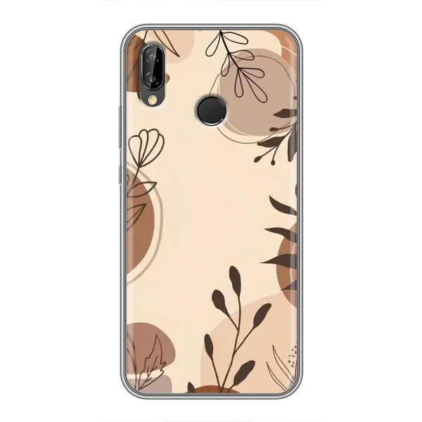 Чохол з принтом «Коричневі квіти» для Huawei P Smart Plus (Nova 3i, INE-LX1)