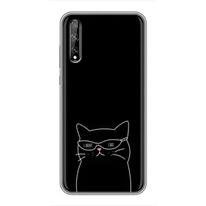 Чохол з малюнком кіт на Huawei P Smart Pro (Байдужий кіт)