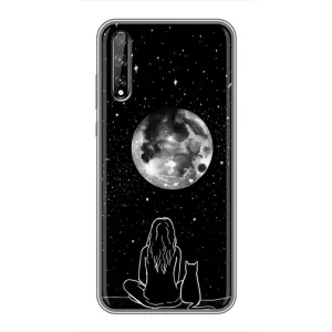 Чохол з малюнком кіт на Huawei P Smart Pro (Дівчина з котом)
