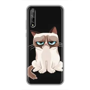 Чохол з принтом для Huawei P Smart Pro (AlphaPrint) Модні коти (Сумний кіт)