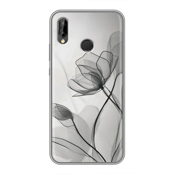 Чехол с принтом «Черные цветы» для Huawei P Smart Z / Y9 Prime 2019