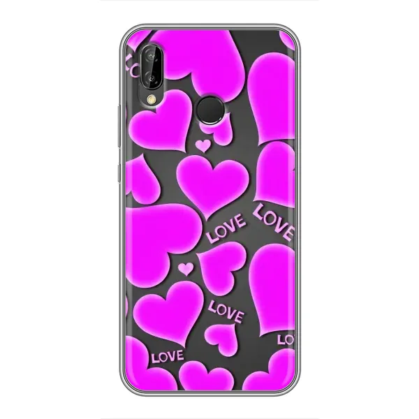 Чехол с принтом «Pink hearts» для Huawei P Smart Z / Y9 Prime 2019