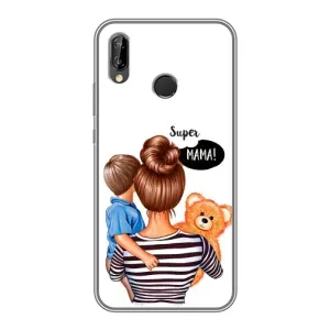 Чохол з друком для Huawei P20 Lite, Ane-L02 - (Мама з дитинкою) (AlphaPrint) (Мама з синочком)