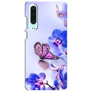 Чохли з квітами для Huawei P30 (VPrint) (Метелик на квітах)