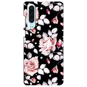 Чохли з квітами для Huawei P30 (VPrint) (Квіти на чорному)