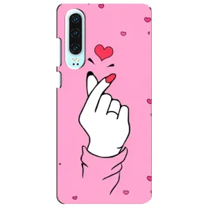 Чехол с принтом для Huawei P30 (AlphaPrint - Знак сердечка)