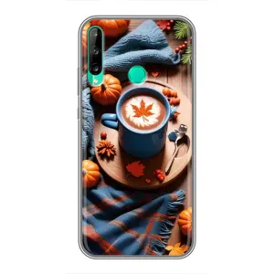 Чохол з принтом «Кава і гарбузики» для Huawei P40 Lite e