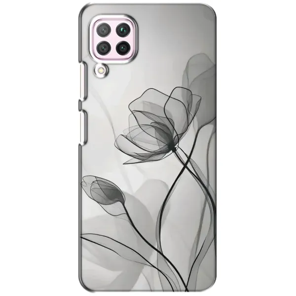 Чехол с принтом «Черные цветы» для Huawei P40 Lite