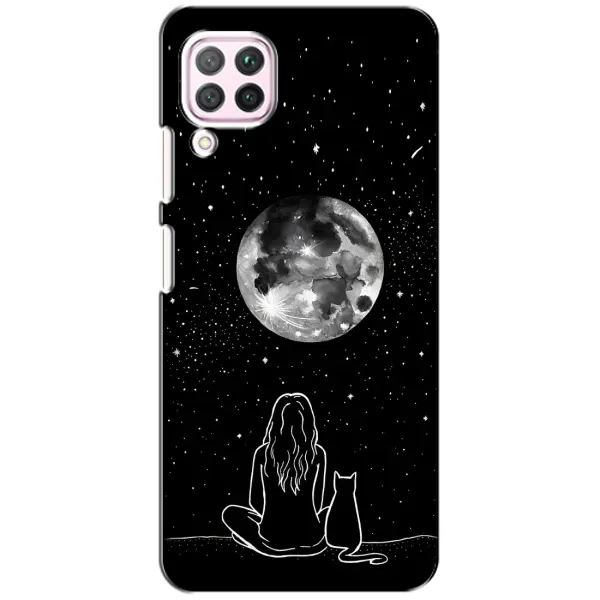 Чехол с принтом «Девушка с котом» для Huawei P40 Lite Чехол с принтом «Девушка с котом» для Huawei P40 Lite