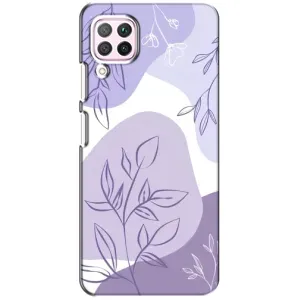 Силконовий чохол з принтом в квітах на Huawei P40 Lite (Фіолетове листя абстракція)