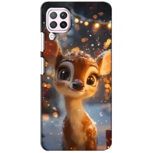 Яскравий чохол для Huawei P40 Lite з Зимові Оленята (Оленятко серед гірлянд)