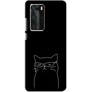 Чохол з принтом «Байдужий кіт» для Huawei P40 Pro