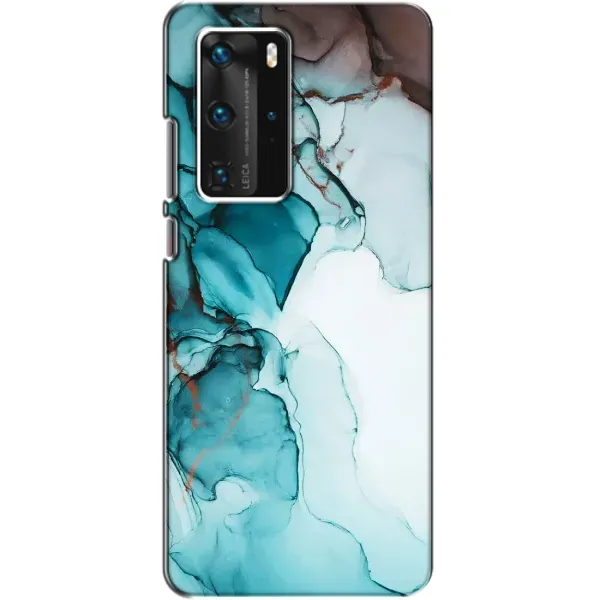 Чохол з принтом «Бірюзовий мрамор» для Huawei P40 Pro