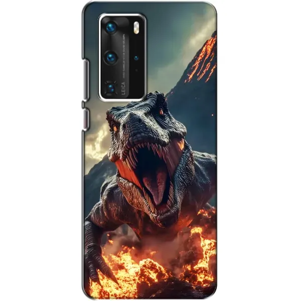 Чохол з принтом «Вогняний динозавр» для Huawei P40 Pro