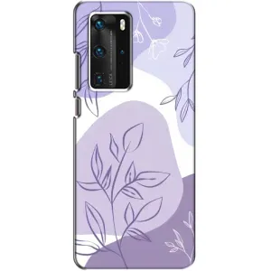 Силконовий чохол з принтом в квітах на Huawei P40 Pro (Фіолетове листя абстракція)