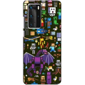Чохол з принтом «Колаж Майнкрафт» для Huawei P40 Pro