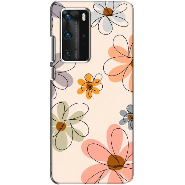 Чохол з принтом «Кольорові квіти» для Huawei P40 Pro