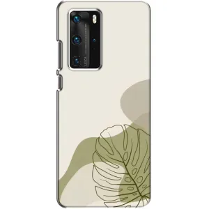 Силконовий чохол з принтом в квітах на Huawei P40 Pro (Зелена монстера дизайн)