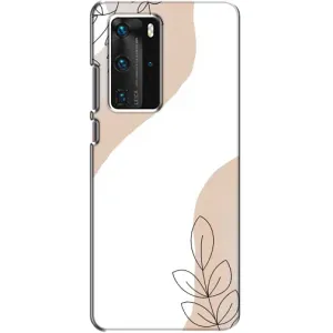 Силконовий чохол з принтом в квітах на Huawei P40 Pro (Нюдова гілочка абстракція)