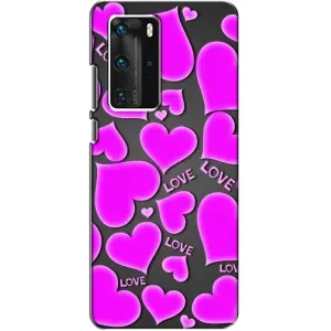 Чехлы для любимой на Хуавей П40 Про (VPrint) (Pink hearts)