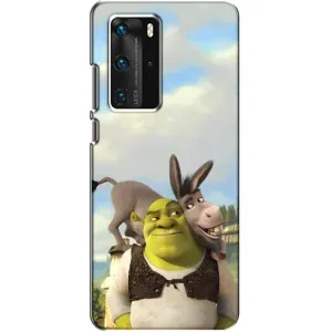 Чехол с мультфильмом Шрек на Huawei P40 Pro (Шрек и Осел)