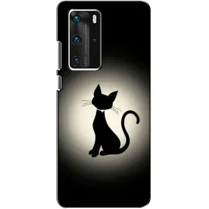 Чохол з принтом «Силует котика» для Huawei P40 Pro