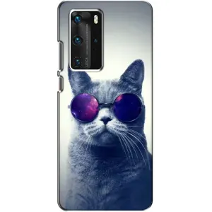Чохол з принтом «Стильний кіт» для Huawei P40 Pro