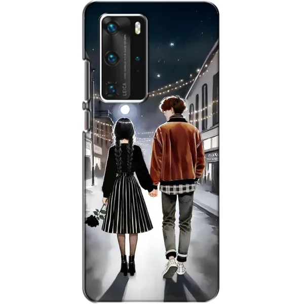 Чехол с принтом «Уэнздей и Тайлер» для Huawei P40 Pro Чехол с принтом «Уэнздей и Тайлер» для Huawei P40 Pro